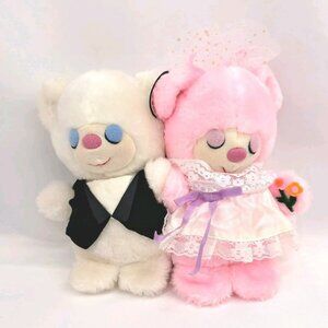 Vintage California Wedding Party Pair Teddy Bear Plushes